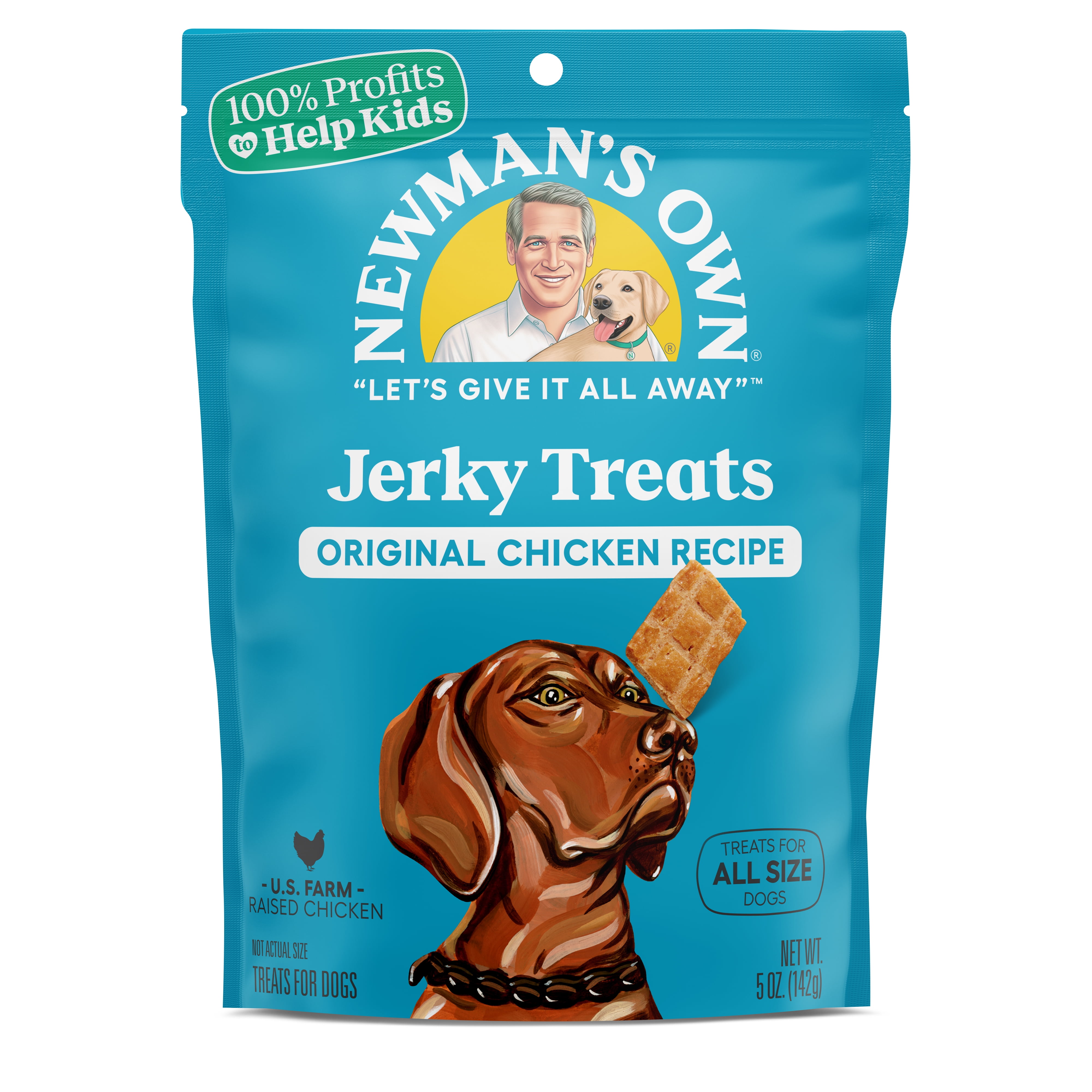 Newman's Own Jerky Treats for Dogs - Original Chicken Recipe | Made with US Farm-Raised Chicken | Grain Free | High in Protein | 5 oz Bag (Pack of 6)