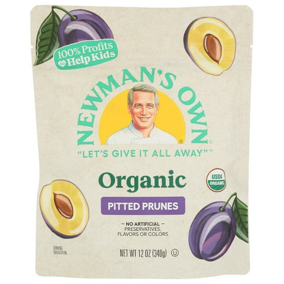 Newman's Own Organic Pitted Prunes Zip Bag (12 Pack) 12 oz