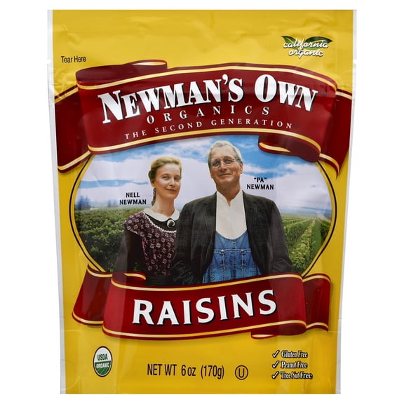 Newman's Own Organic Raisins Zip Bag 6 oz (Pack Of 6)