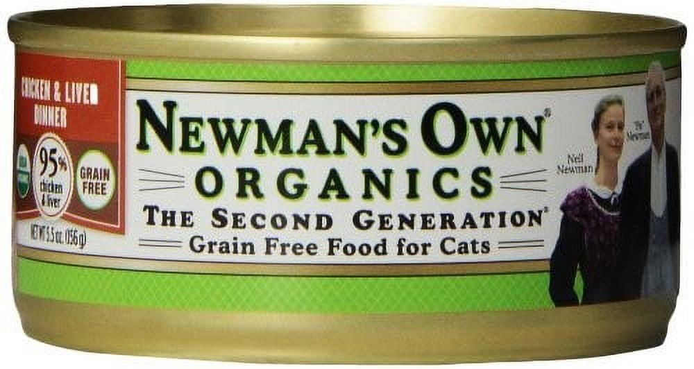 Newman s Own Organics Grain Free Chicken Liver Dinner Wet Cat Food 5.5 Oz 24 Ct Walmart