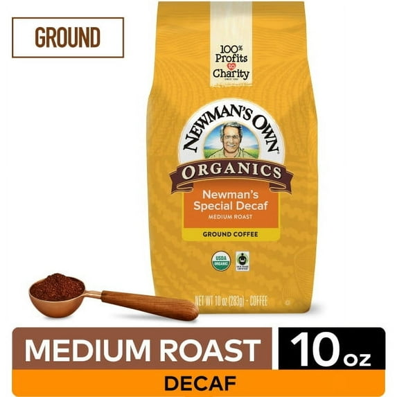 Newman's Own Organics Newman's Special Blend, Decaffeinated, Medium Roast, Ground Coffee, Bagged 10 oz