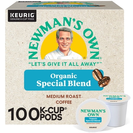 Newman's Own Organics Special Blend K-Cup Coffee Pods, Medium Roast, 100 Count