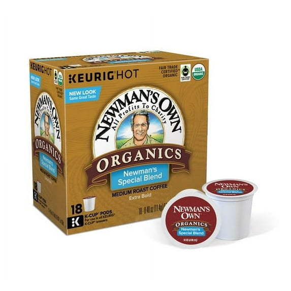 Newman's Own Organics Special Blend K-Cup Coffee Pods, Medium Roast, 18 Count for Keurig Brewers