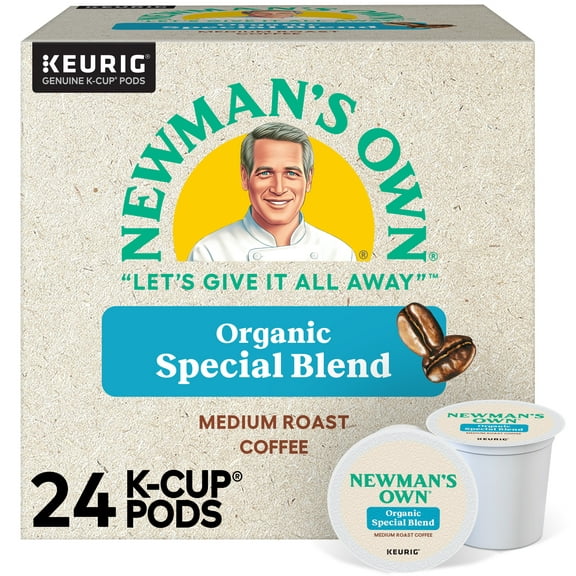 Newman's Own Organics, Special Blend, Medium Roast K-Cup Coffee Pods, 24 Count