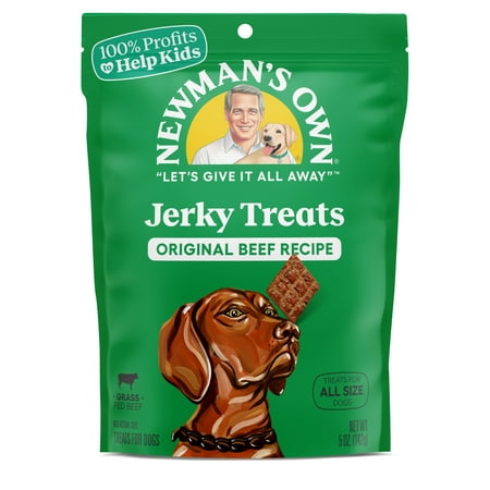 Newman's Own Original Recipe Grass Fed Beef Jerky Treats for Dogs, 5oz Re-sealable Bag
