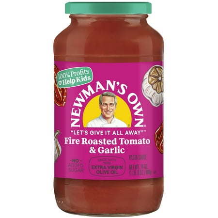 Newman's Own Pasta Sauce, Fire Roasted Tomato & Garlic, 24oz glass jar