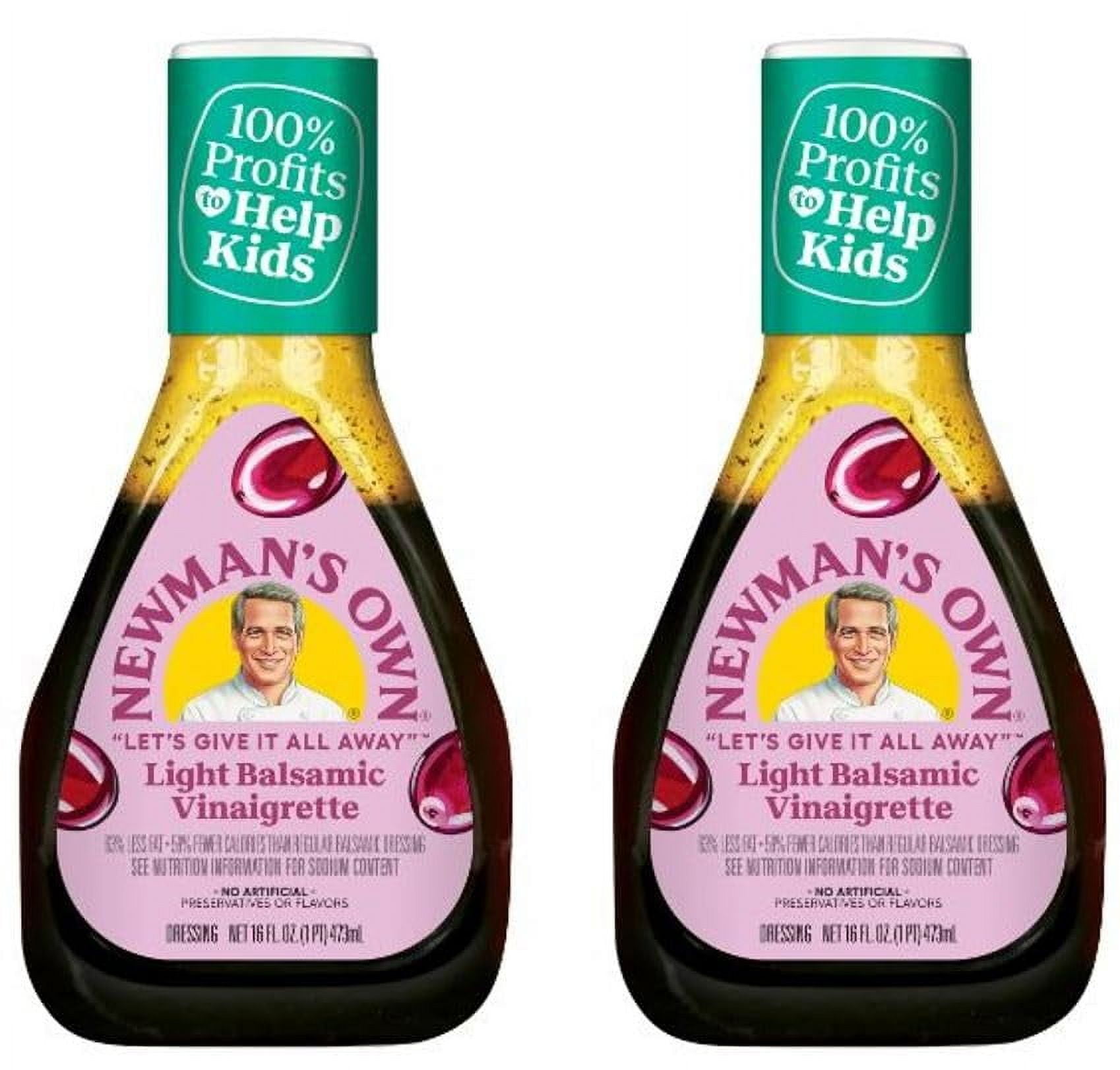 Newman's Own Salad Dressing, Light Balsamic Vinaigrette, 16oz bottle, Pack of 2