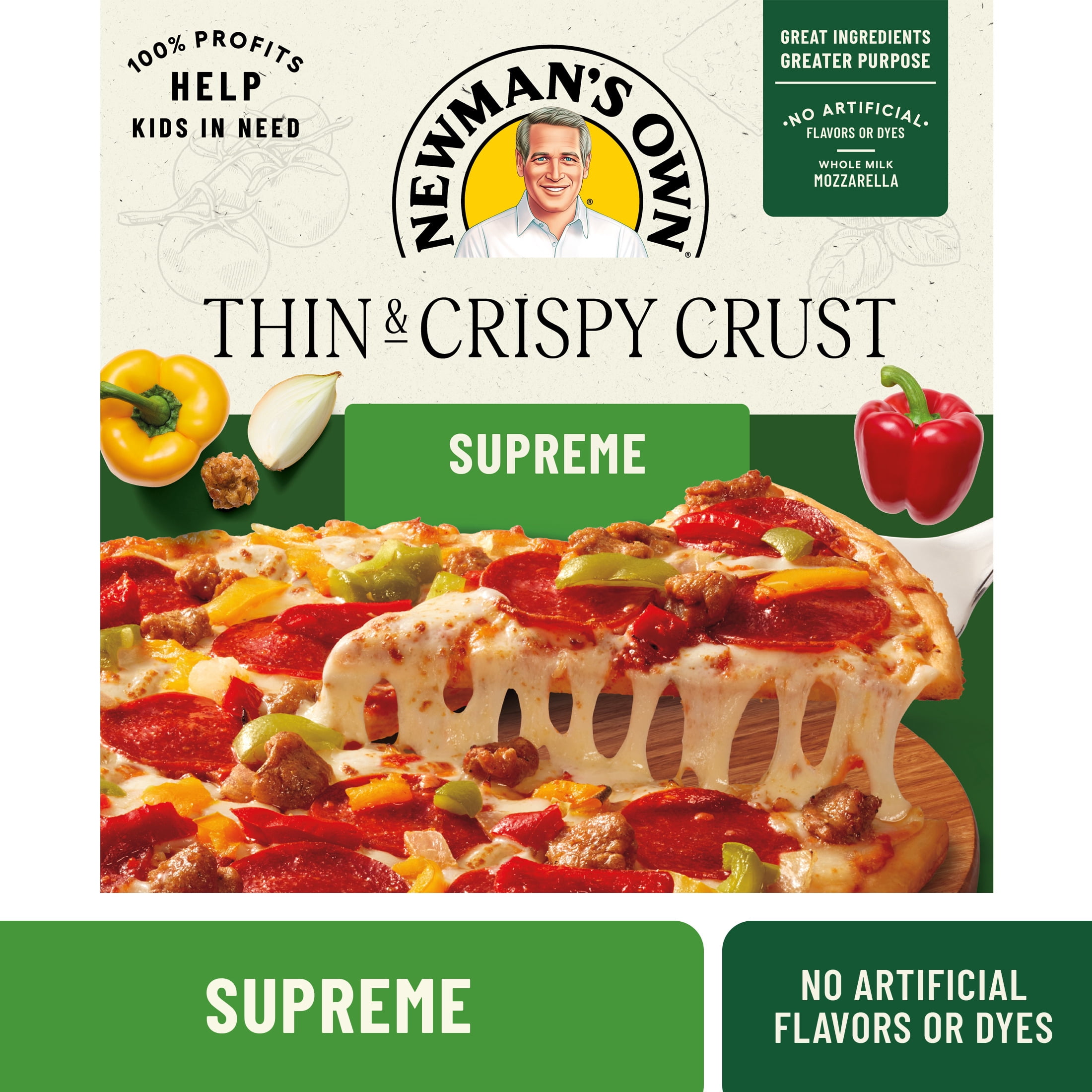 Newman's Own Thin & Crispy Crust Supreme Frozen Pizza, 17 oz