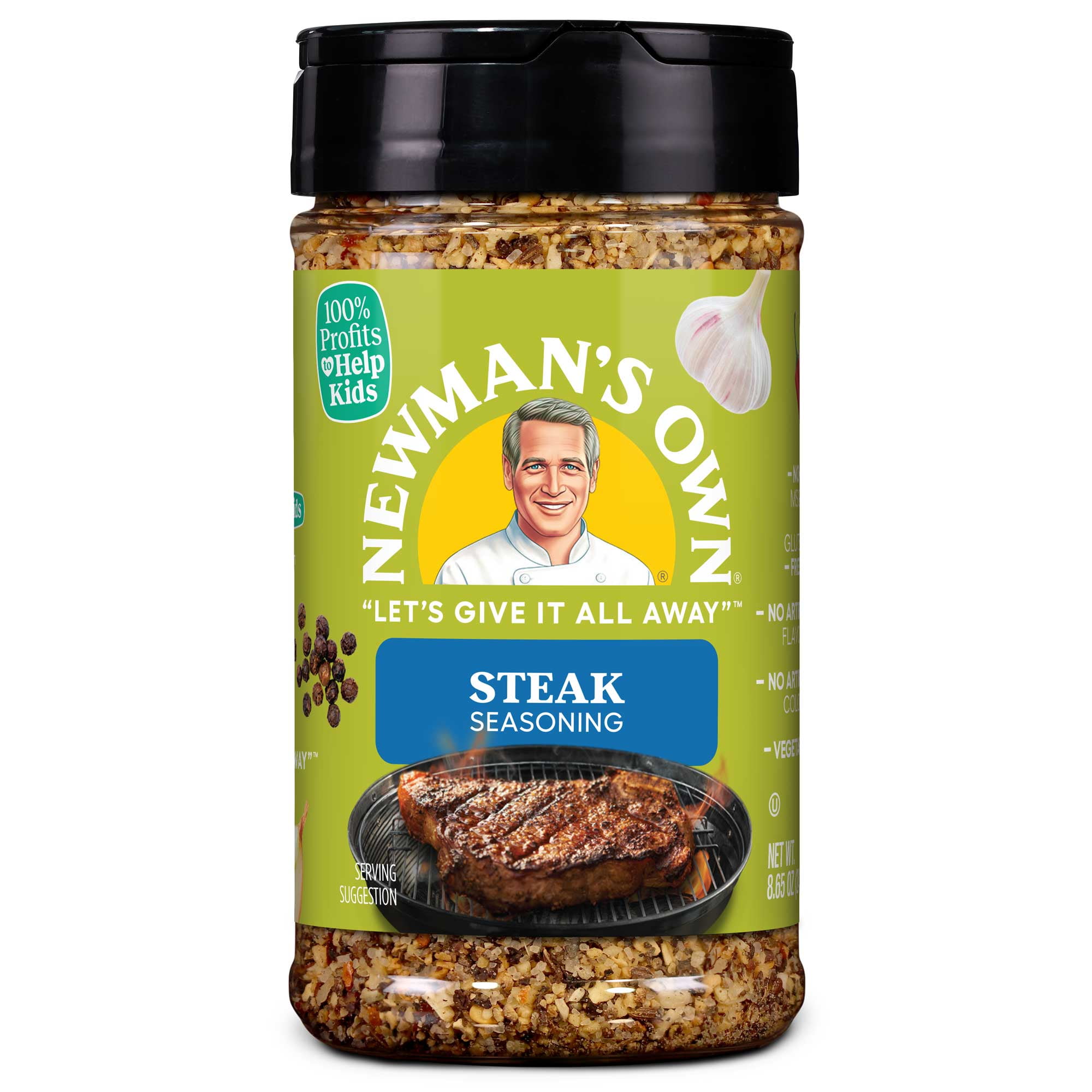 View of Newman's Own Steak Seasoning, Beef Mix Meat Roast Blend, No MSG, Gluten ...