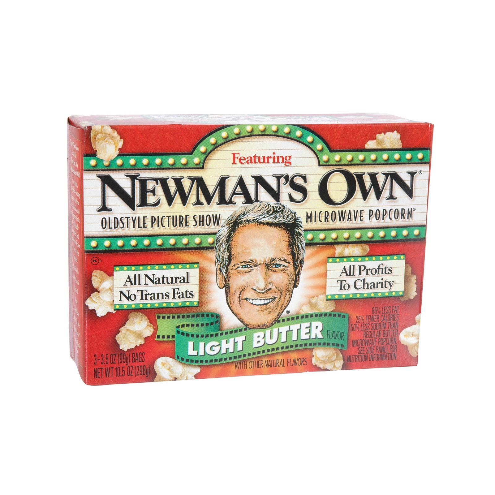 Newmans Own Light Butter Flavor Microwaveable Bag Popcorn, 3.5 Oz,