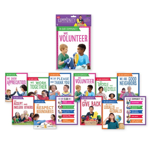 Newmark Learning We Are a Community Classroom Poster Sets, Grades 12