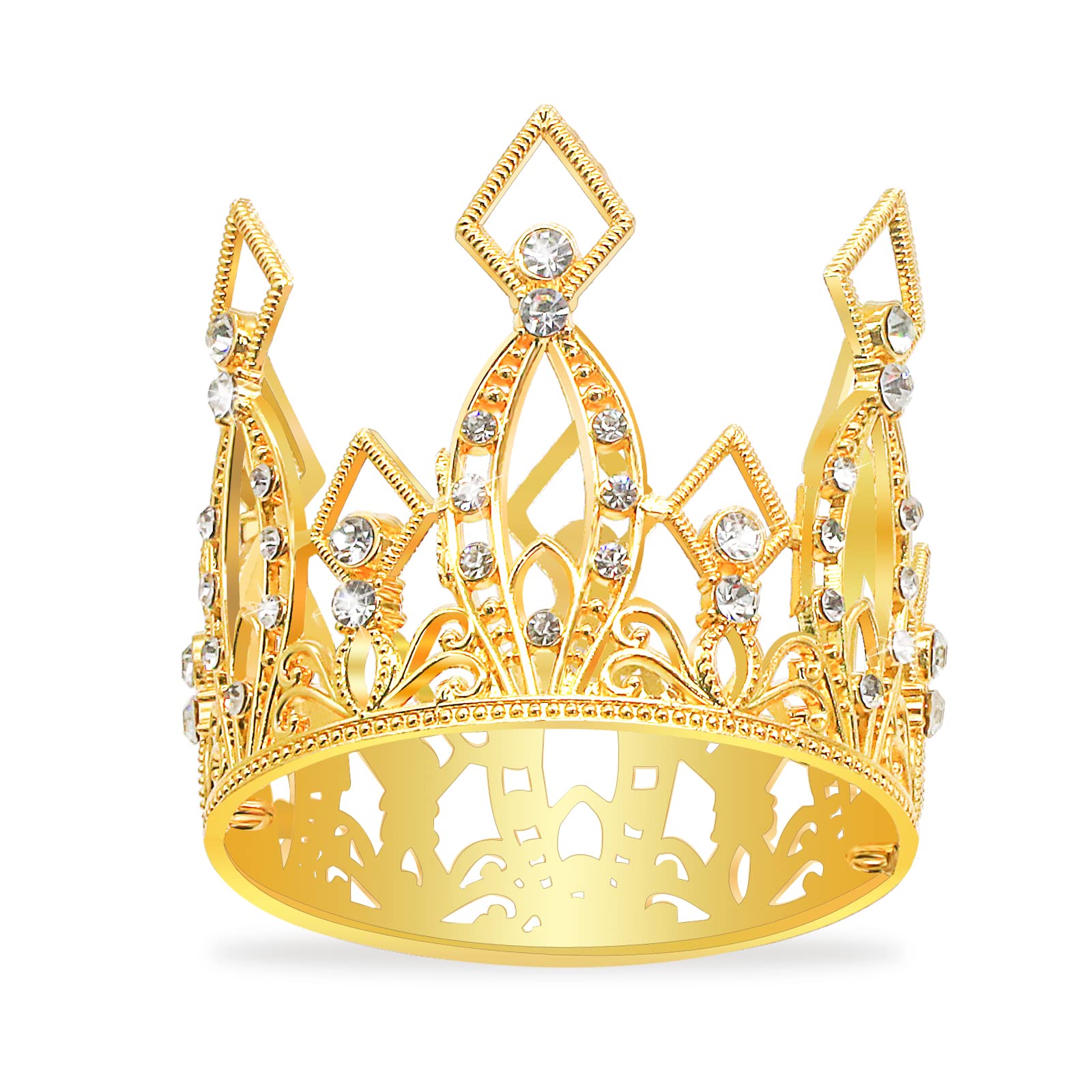 Newmemo Mini Crown Cake Topper Gold Crown Cake Topper Gold Tiara Cake