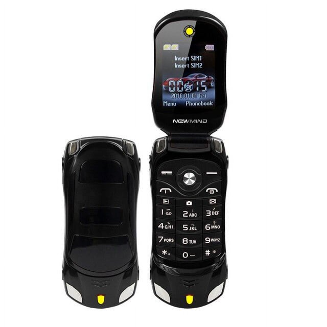Newmind F15 Unlocked Flip Phone, 2G GSM, Dual Sim, Mini Car Model