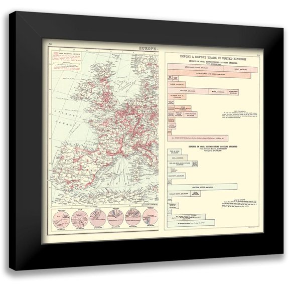 Newnes 13x12 Black Modern Framed Museum Art Print Titled - European Industry United Kingdom Trade