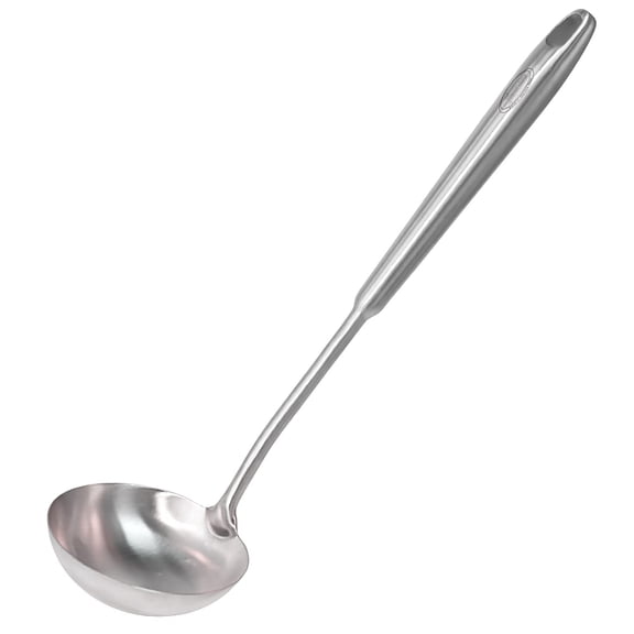 Newness Soup Ladle, Rustproof & Heat-Resistant Integrally Formed 304 Stainless Steel Cooking Spoon, Vacuum Ergonomic Round Handle, 13.7 Inches
