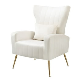 DHP Mid Century Modern Molded Arm Chair with Wood Leg White Walmart