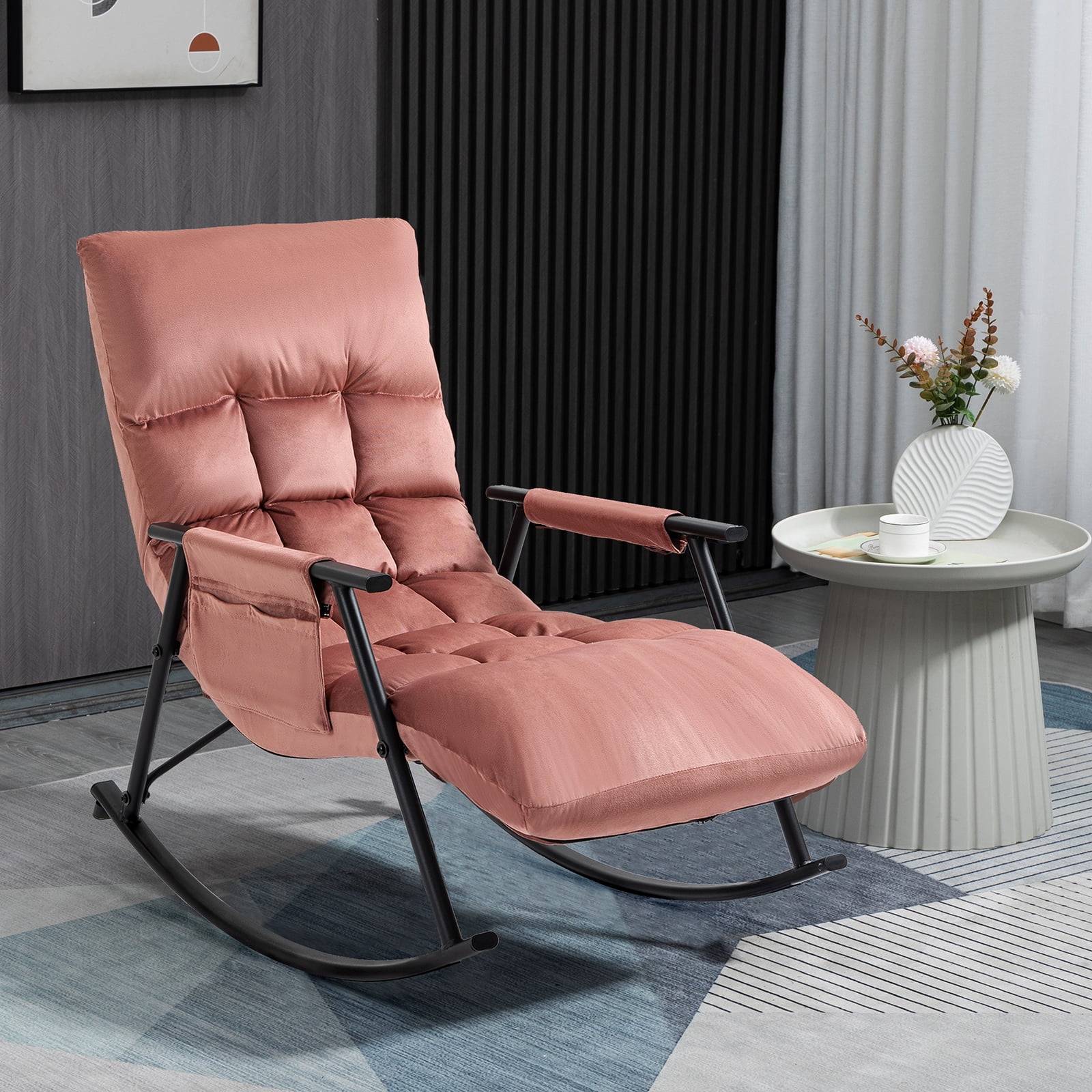 High back folding rocking chair hot sale