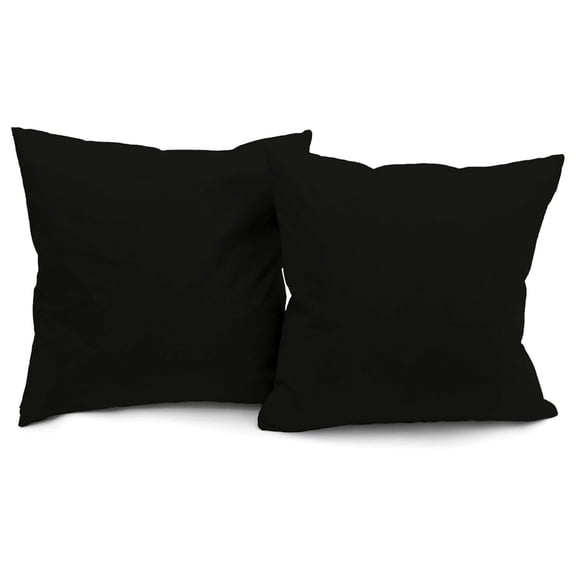 Newpoint Microsuede 16-Inch-by-16-Inch and Down Filled Pillows, Black, 2-Pack