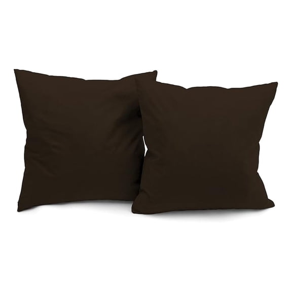 Newpoint Microsuede 16-Inch-by-16-Inch and Down Filled Pillows, Brown, 2-Pack
