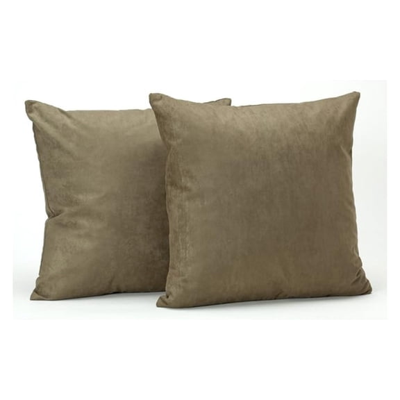 Newpoint Microsuede 16-Inch-by-16-Inch and Down Filled Pillows, Peridot, 2-Pack