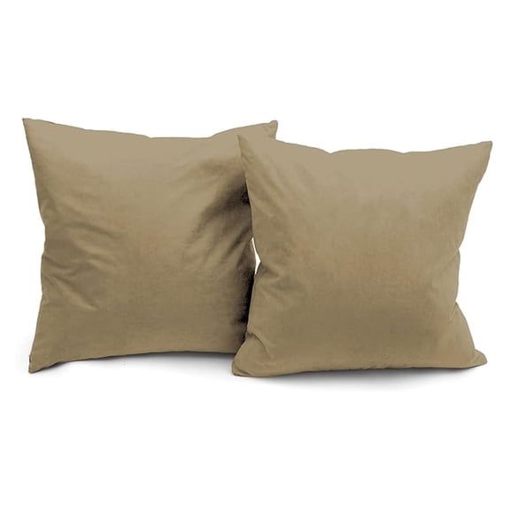 Newpoint Microsuede 16-Inch-by-16-Inch and Down Filled Pillows, Taupe, 2-Pack