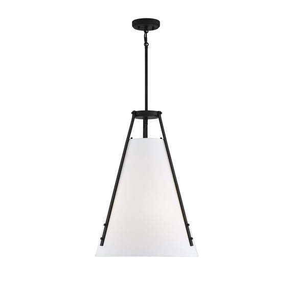 Matte Black Four Light Pendant from the Newport Collection