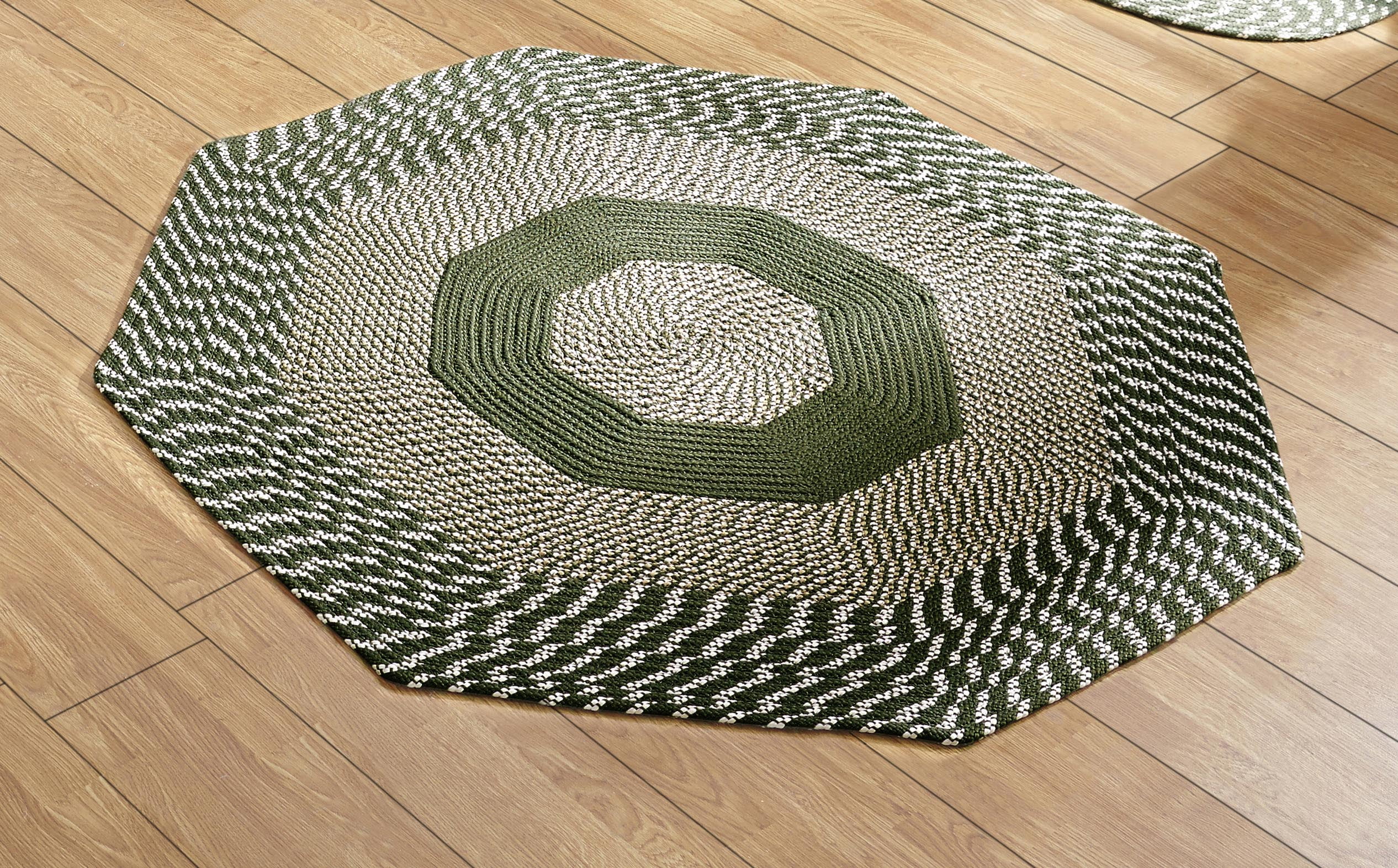 Nain Octagonal Rug Better Trends Octagonal Braided Rug, 48