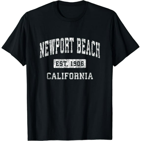 Newport Beach California CA Vintage Established Sports T-Shirt