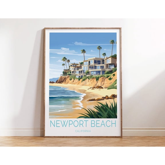 Newport Beach Orange County California Coastal Wall Art, Unframed Paper Print Size 8x12