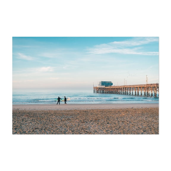Newport Beach Surfers - Newport Beach California Photography Unframed Wall Art Print 5 x 7 inches