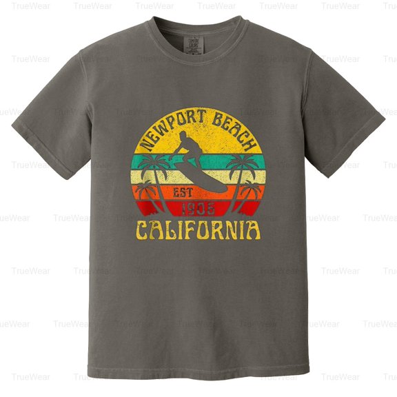 Newport, California, Beach, Surfing, Summer Vacation, Souvenir, Retro Comfort Color T-Shirt Unisex, up to 4XL