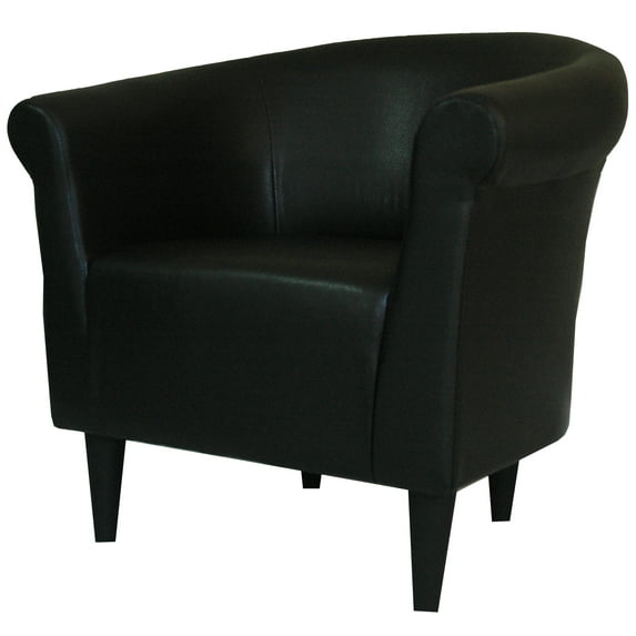 Newport Club Chair - Leatherette Black