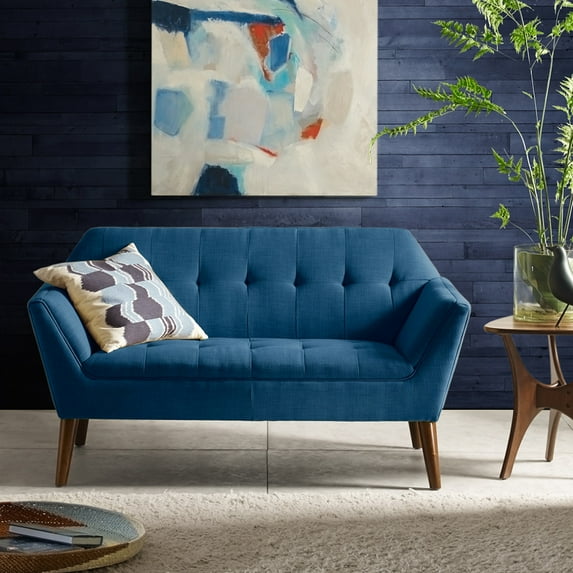 Newport Comfy Sofa, Loveseat, Recliner with Solid Wood Legs, Upholstered Armchair Lounge Chair, For Living Room, Bedroom, Reading Room and Study, Blue