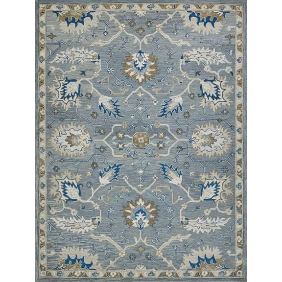 Newport Hand-Tufted New Zealand Wool Gray/Blue 10'x14' Area Rug