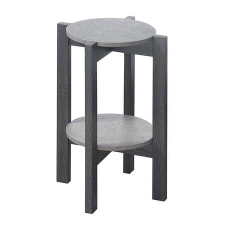Newport Medium Plant Stand, Faux Cement & Weathered Gray
