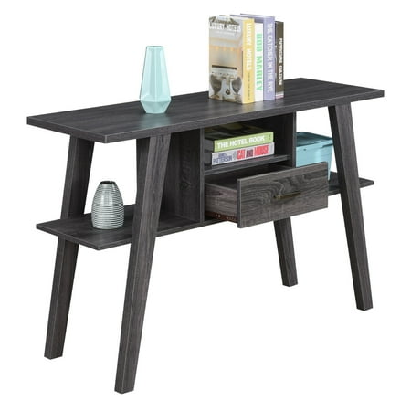 Newport Mike W Console Table with Drawer, Weathered Gray