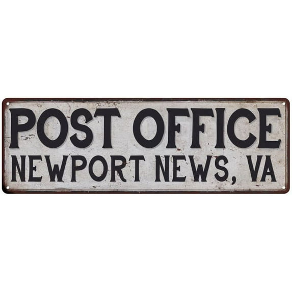 Newport News, Va Post Office Metal Sign Vintage 6x18 106180011122