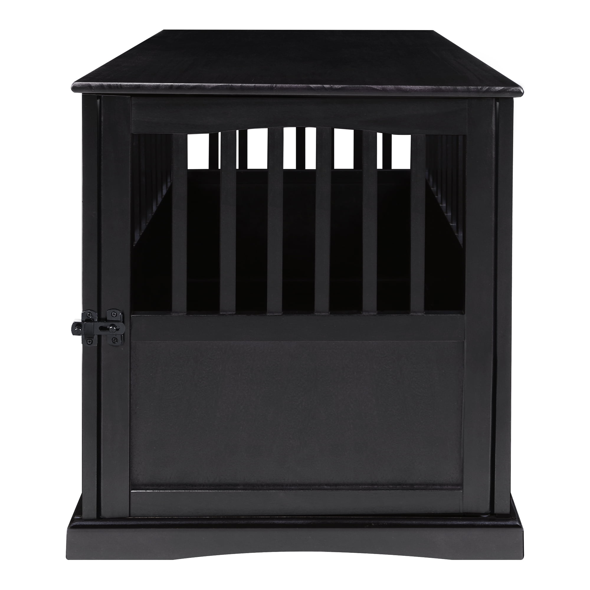 Black Solid Wood Pet Crate End Table