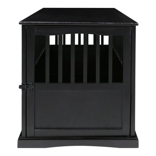 Newport Pet Dog Crate Furniture End Table, Black, 36"