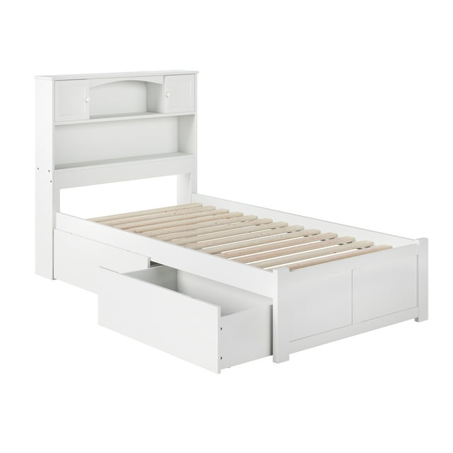 Newport Platform Bed with Flat Panel Foot Board and 2 Urban Bed Drawers ...