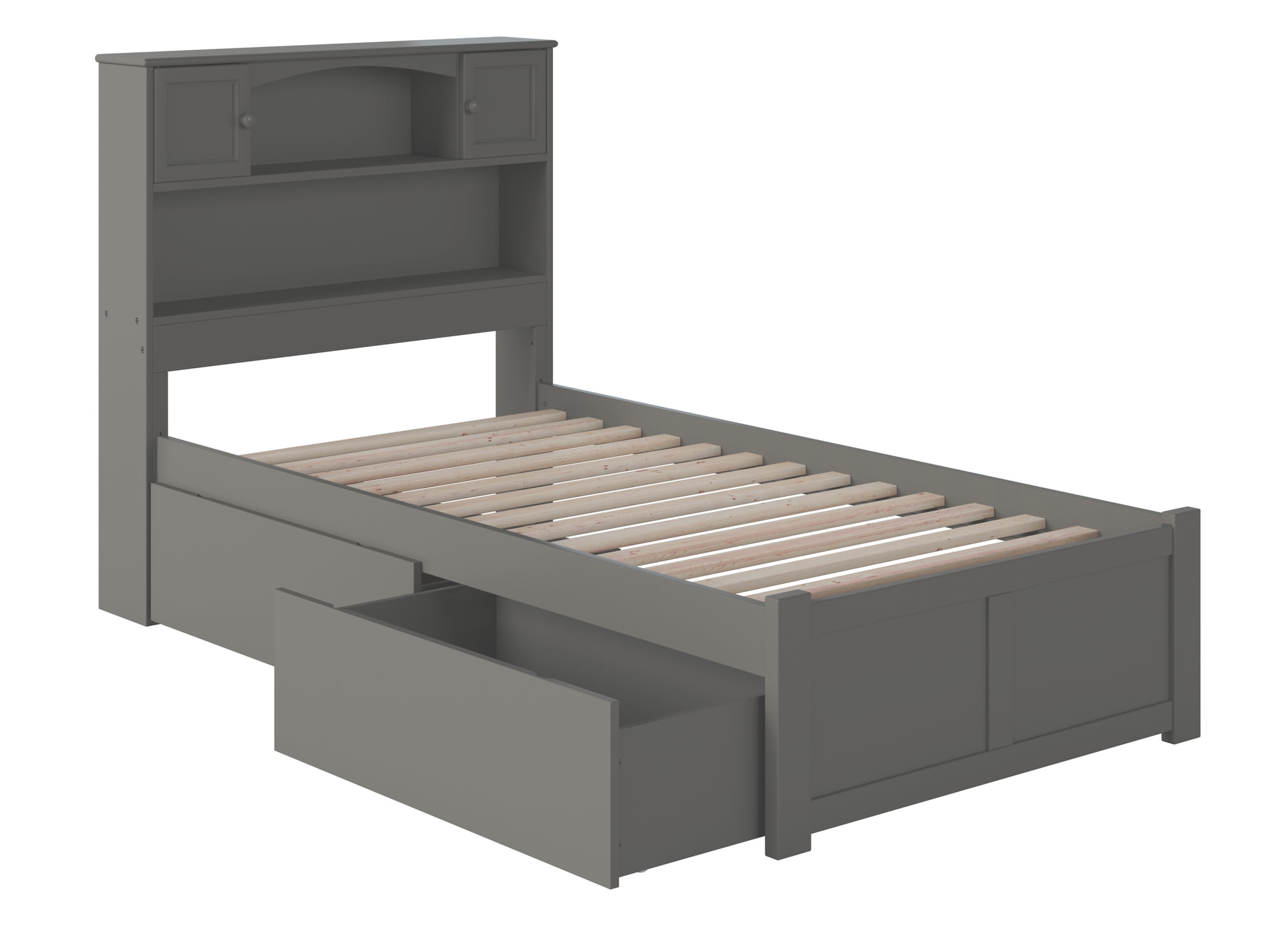 Newport Platform Bed With Flat Panel Foot Board And 2 Urban Bed Drawers ...