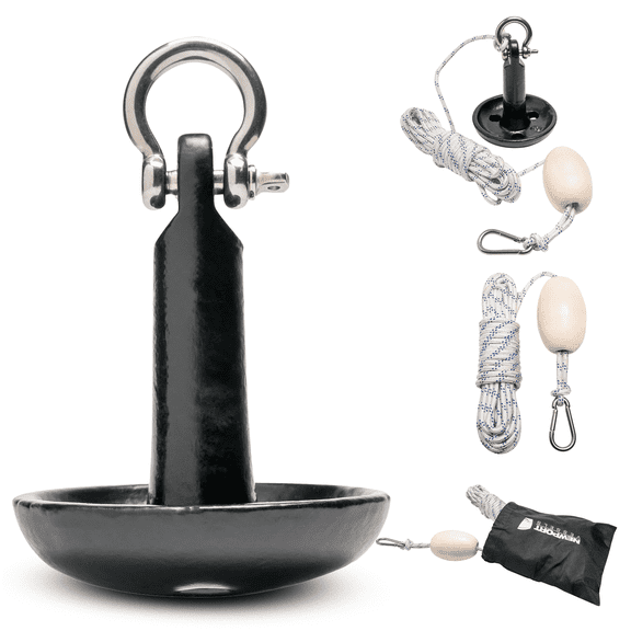 Newport Premium 5lb Mushroom Anchor Kit w/Bag, Rope, Buoy, & Stainless Hardware