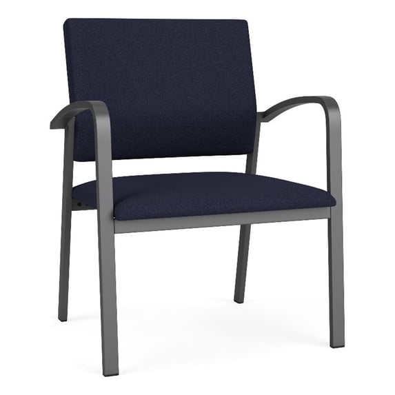 Newport Reception 18.5" Oversize Guest Chair / Charcoal Steel / Navy Blue