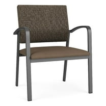 Newport Reception 18.5" Steel Guest Chair / Charcoal Steel / Brown / Brown