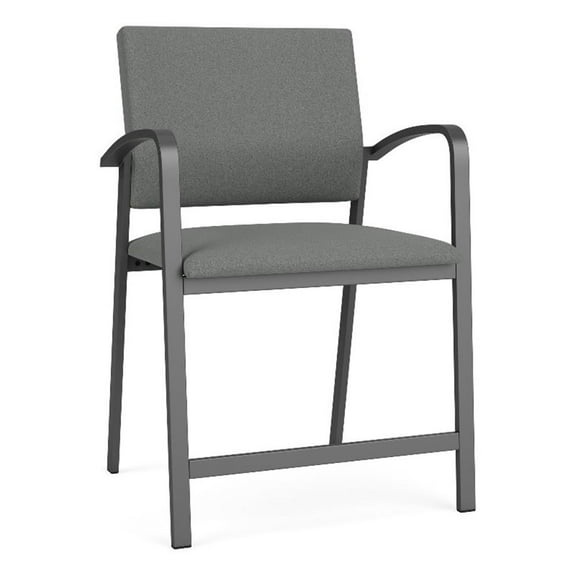 Newport Reception 24.5" Steel Hip Chair and / Charcoal Steel / Light Gray