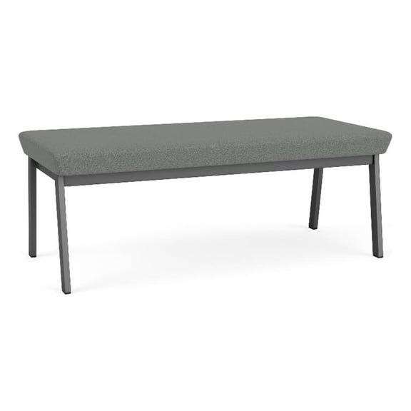 Newport Reception Waiting 18.5" 2-Seat Bench / Charcoal Steel / Light Gray