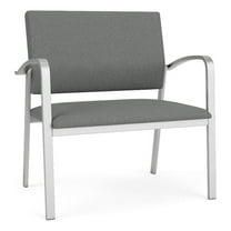 Newport Reception Waiting 18.5" Bariatric Chair / Silver Steel / Light Gray