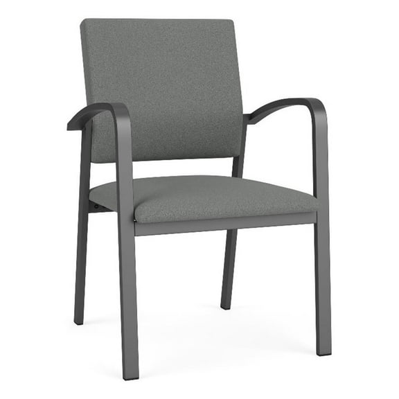 Newport Reception Waiting 18.5" Guest Chair / Charcoal Steel / Light Gray