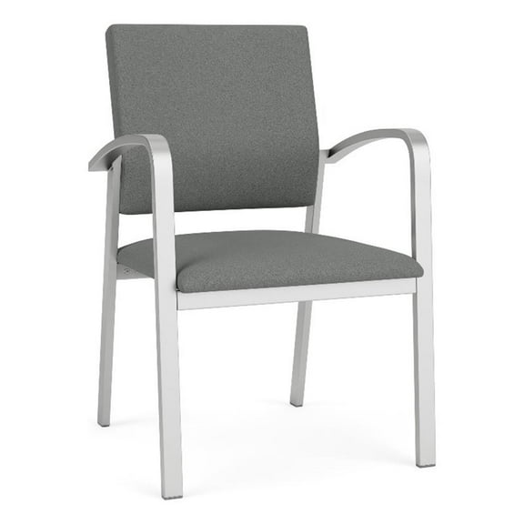 Newport Reception Waiting 18.5" Guest Chair / Silver Steel / Light Gray