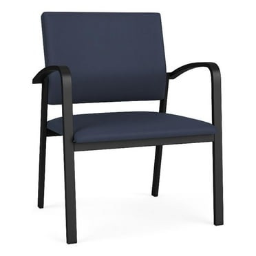 Newport Reception Waiting 18.5" Steel Guest Chair / Black Steel / Blue